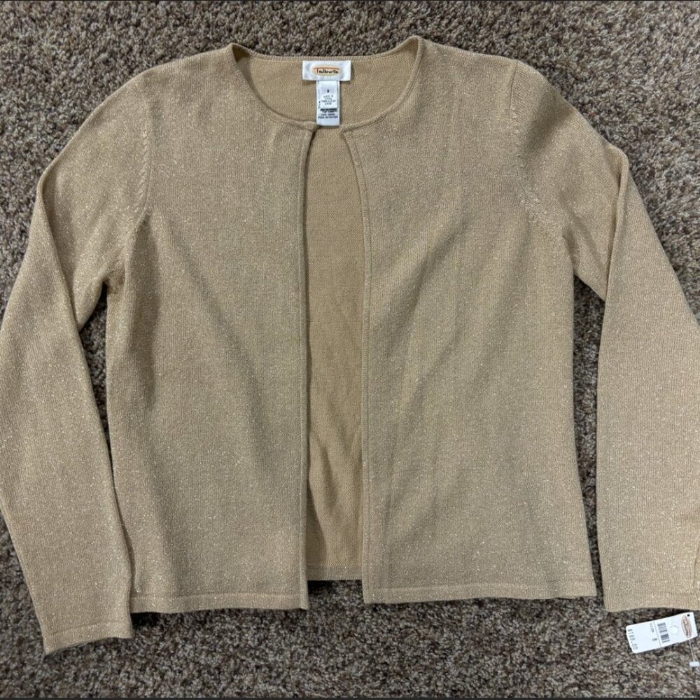 NWT: Talbots Gold Sparkle Cardigan - Women's Size 8 - 1911